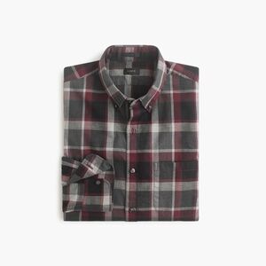 J.Crew Slim Secret Wash Button Down Shirt in Black Burke Plaid